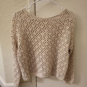 Crochet beige sweater in medium